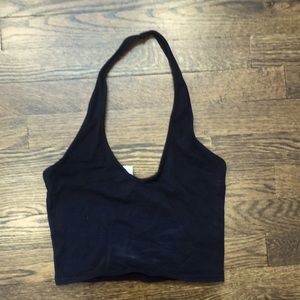 Express black halter crop top